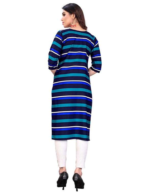 women pack of 2 striped straight kurta - 22259373 -  Standard Image - 2