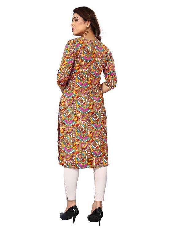 women pack of 2 printed three quarter sleeve straight kurta - 22259699 -  Standard Image - 2