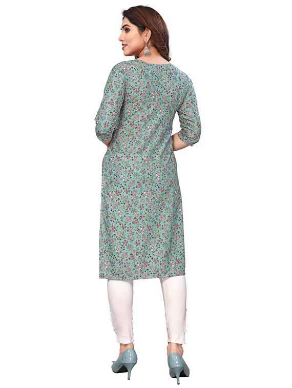 women pack of 2 printed three quarter sleeve straight kurta - 22259794 -  Standard Image - 2