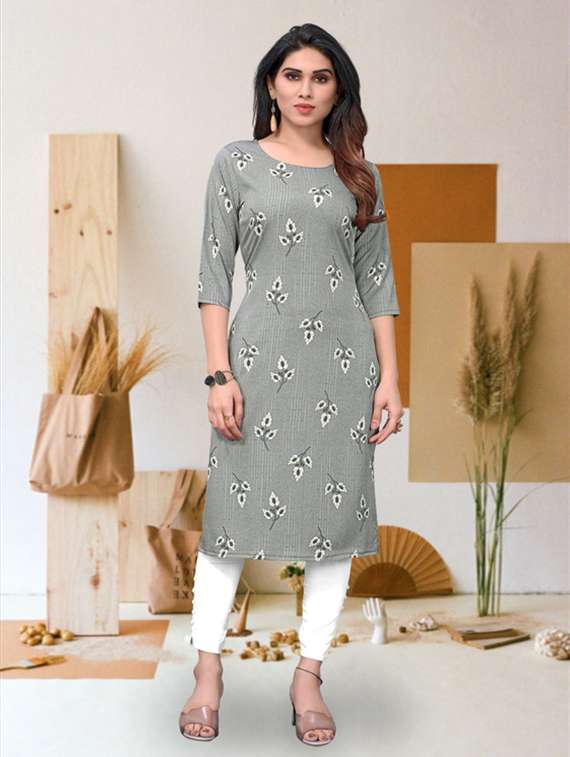 women pack of 4 printed three quarter sleeve straight kurta - 22260002 -  Standard Image - 2