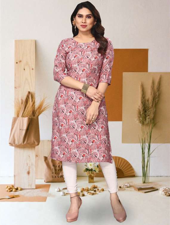 women pack of 4 printed three quarter sleeve straight kurta - 22260021 -  Standard Image - 2