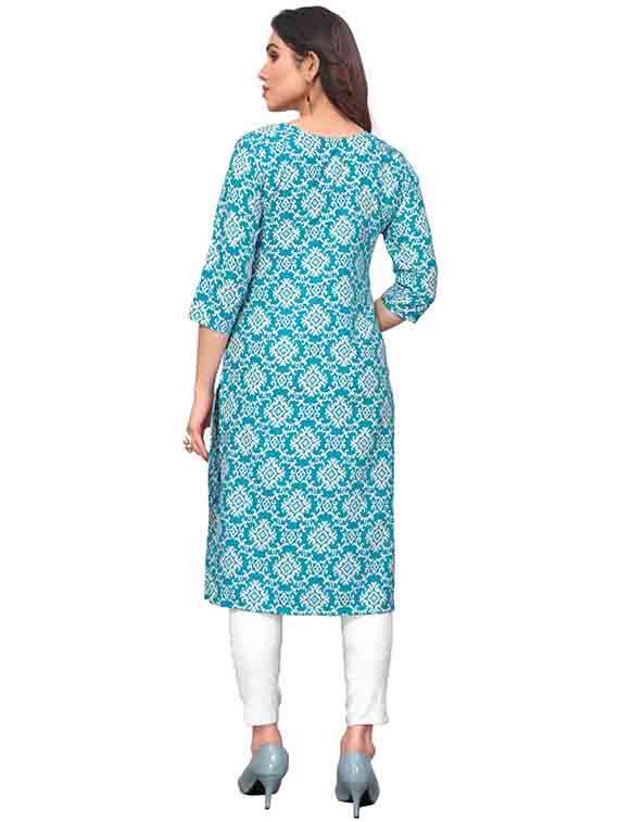women pack of 2 printed three quarter sleeve straight kurta - 22260022 -  Standard Image - 2