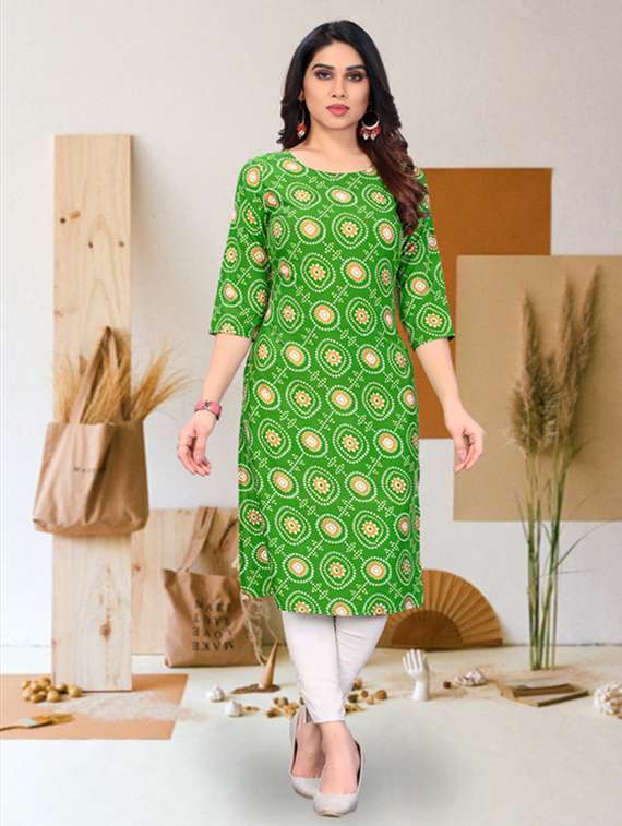 women pack of 4 printed three quarter sleeve straight kurta - 22260183 -  Standard Image - 2