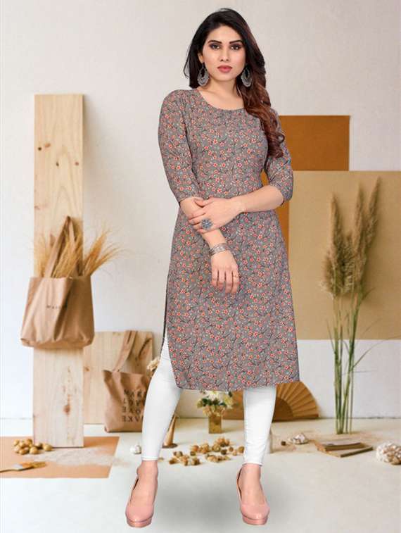 women pack of 4 printed three quarter sleeve straight kurta - 22260224 -  Standard Image - 2