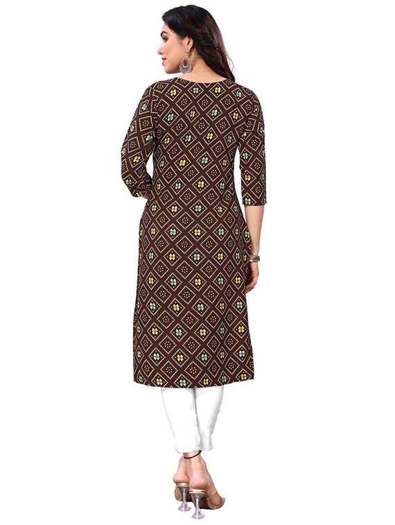 women pack of 2 printed three quarter sleeve straight kurta - 22260395 -  Standard Image - 2