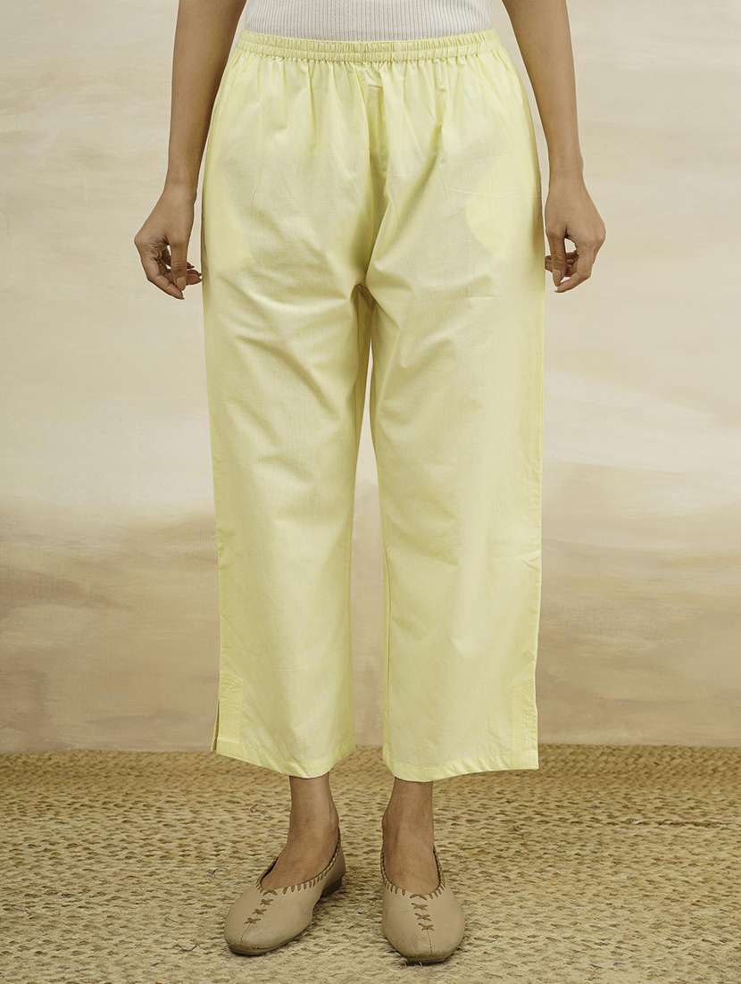 women solid mid rise relaxed fit straight palazzo