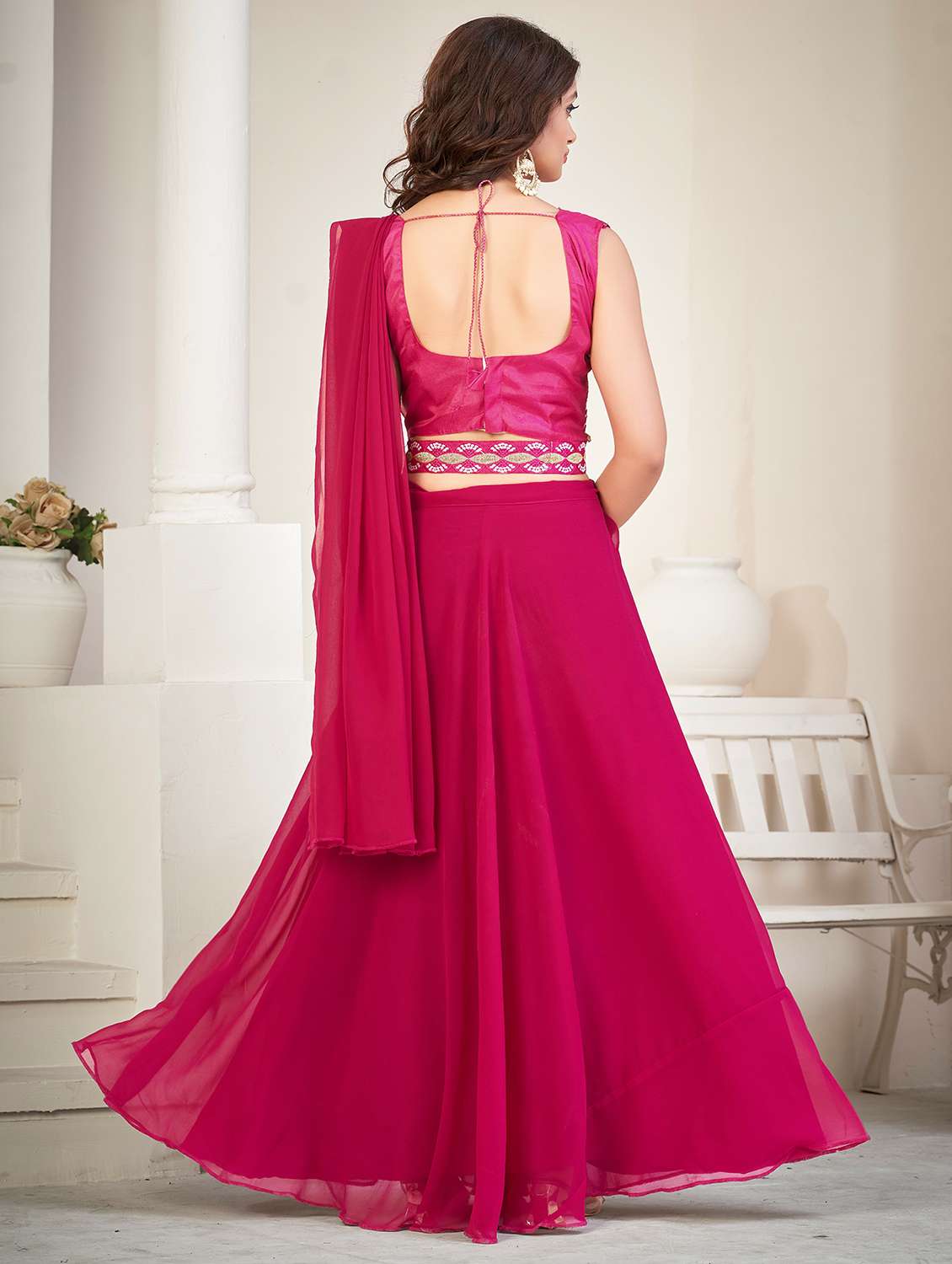 women solid semi stitched flared lehenga - 22260698 -  Standard Image - 2