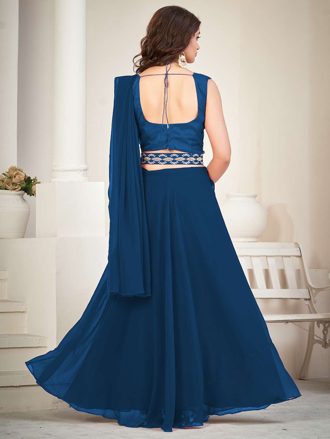 women solid semi stitched flared lehenga - 22260699 -  Standard Image - 2