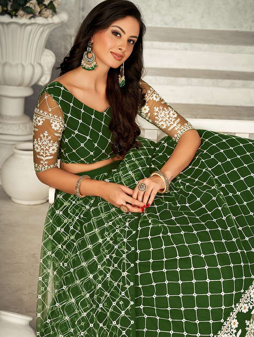 women solid with work semi stitched flared lehenga - 22260717 -  Standard Image - 2