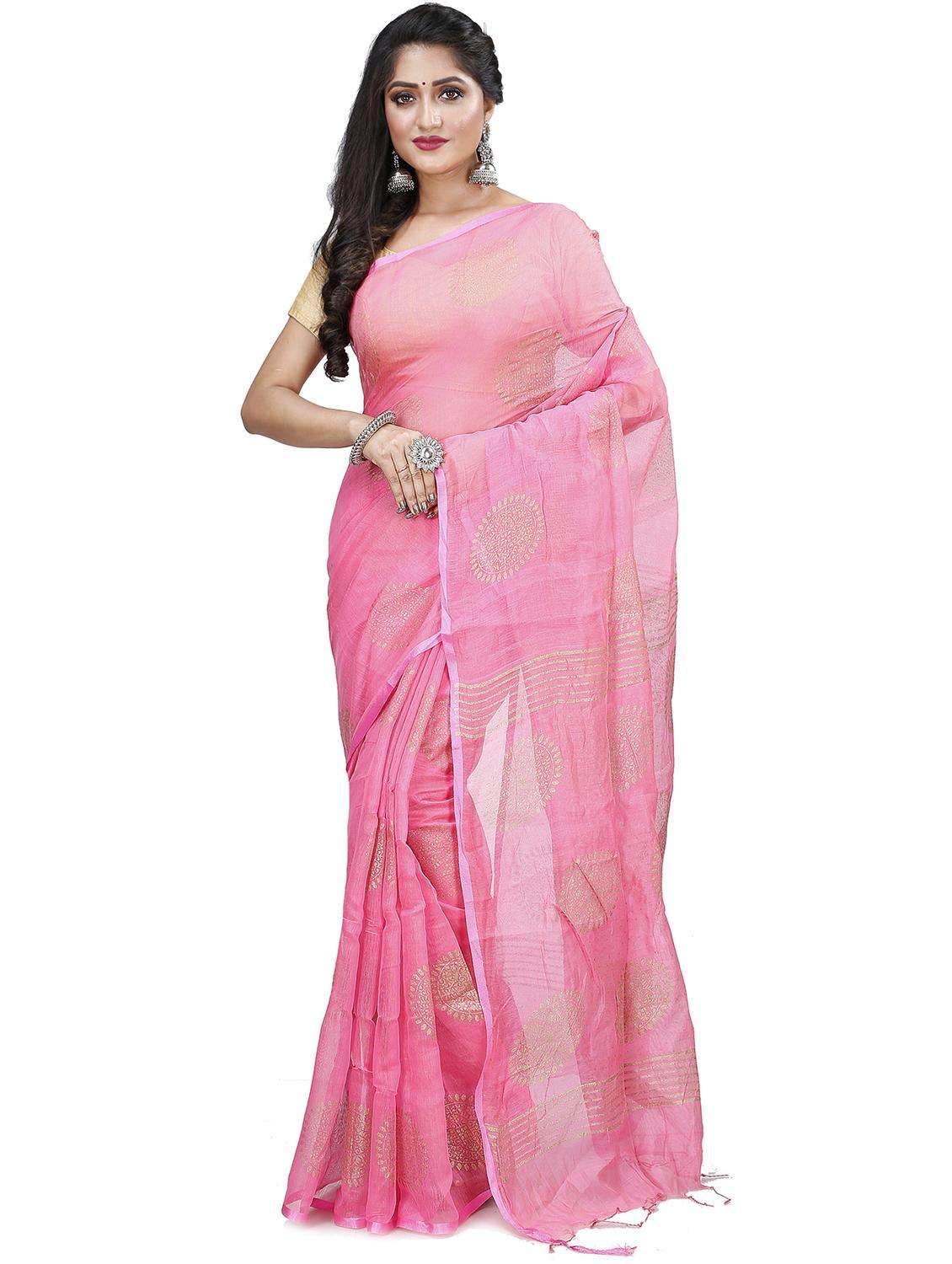 women foil printed saree with blouse