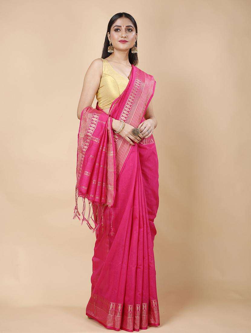 women solid with bordered saree - 22260816 -  Standard Image - 2