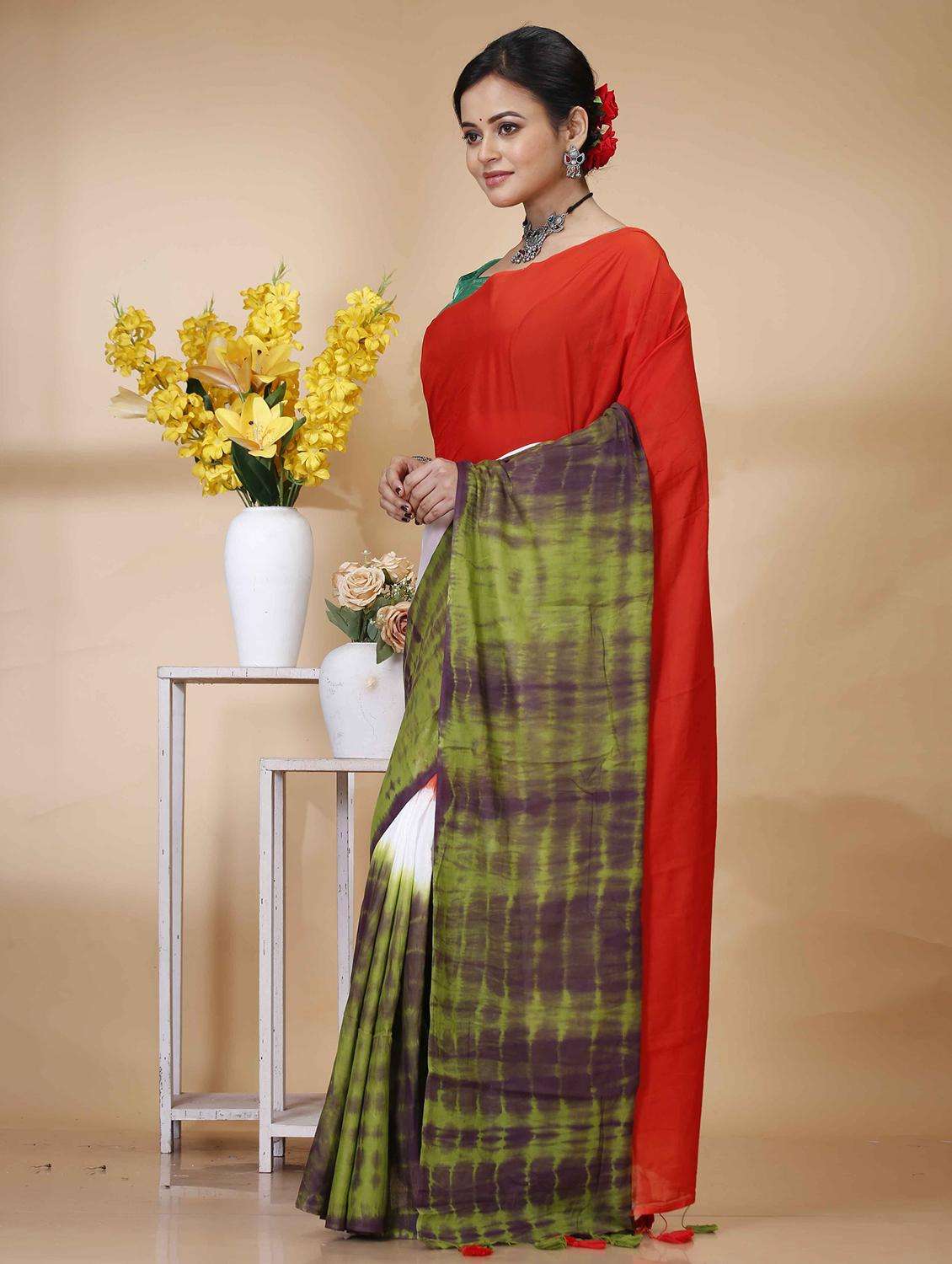 women tie & dye printed handloom saree - 22260915 -  Standard Image - 2