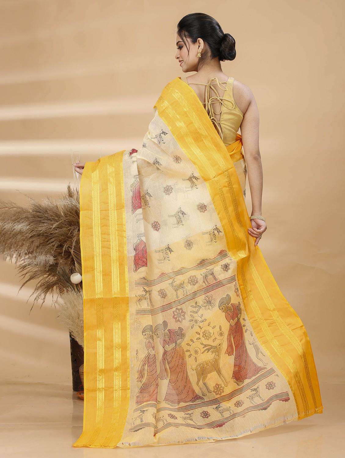 women printed handloom saree - 22260952 -  Standard Image - 2