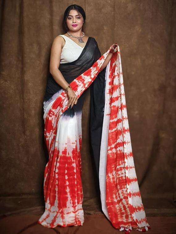 women tie & dye printed handloom saree - 22261067 -  Standard Image - 2