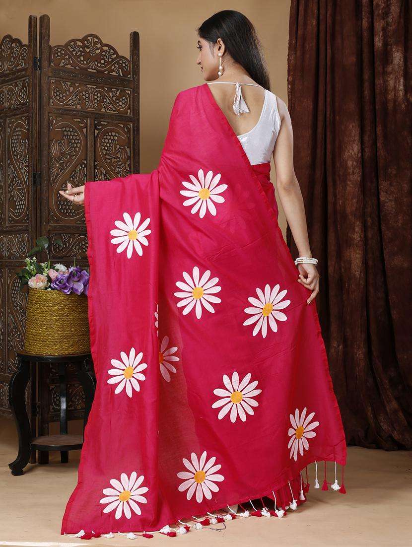 women solid with work handloom saree - 22261119 -  Standard Image - 2