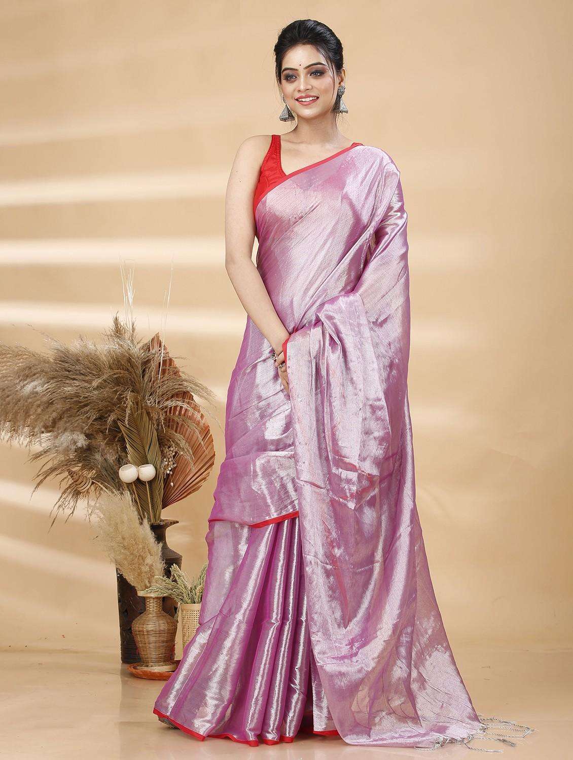 women solid handloom saree - 22261179 -  Standard Image - 2