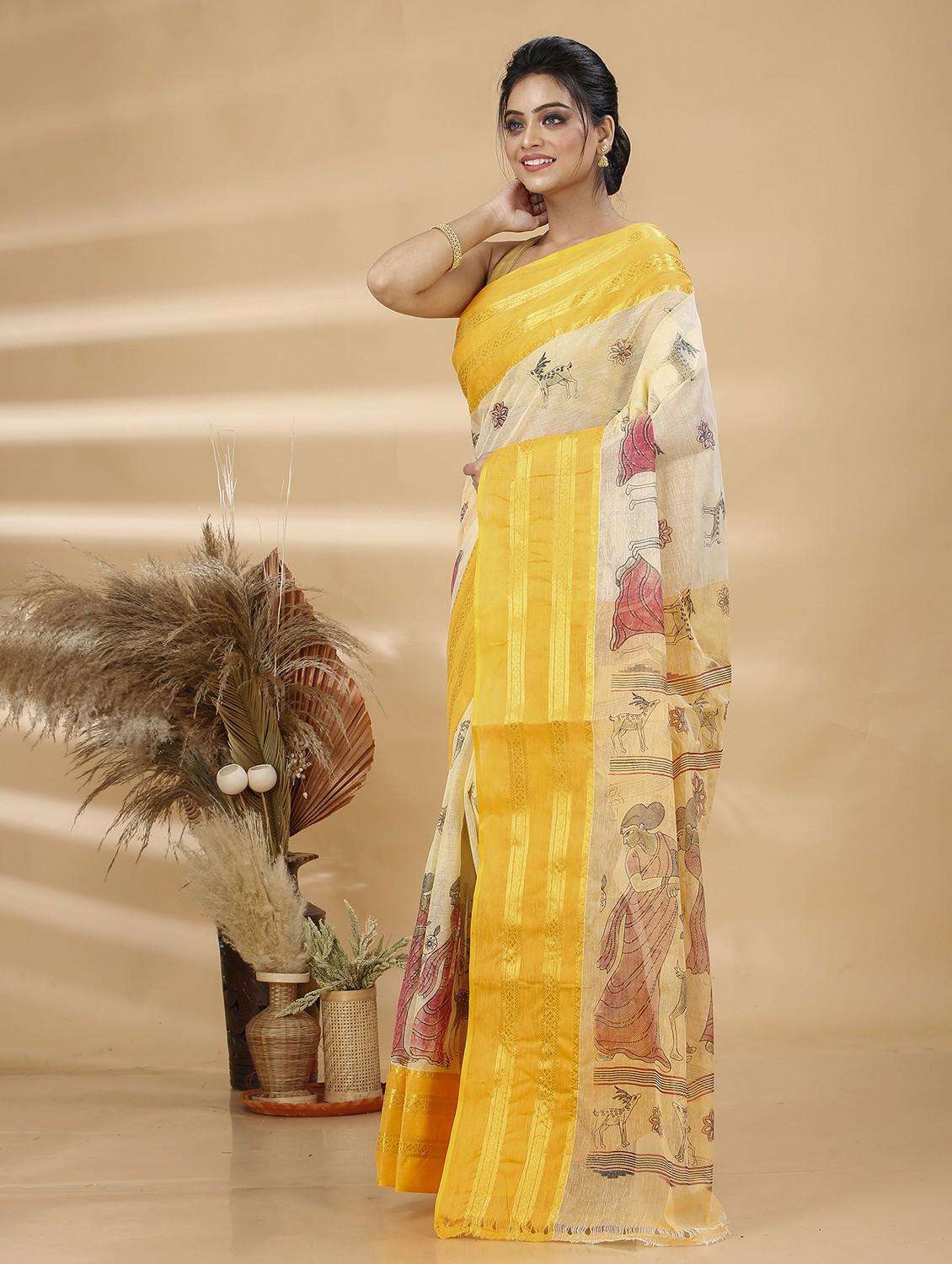 women printed handloom saree - 22261214 -  Standard Image - 2