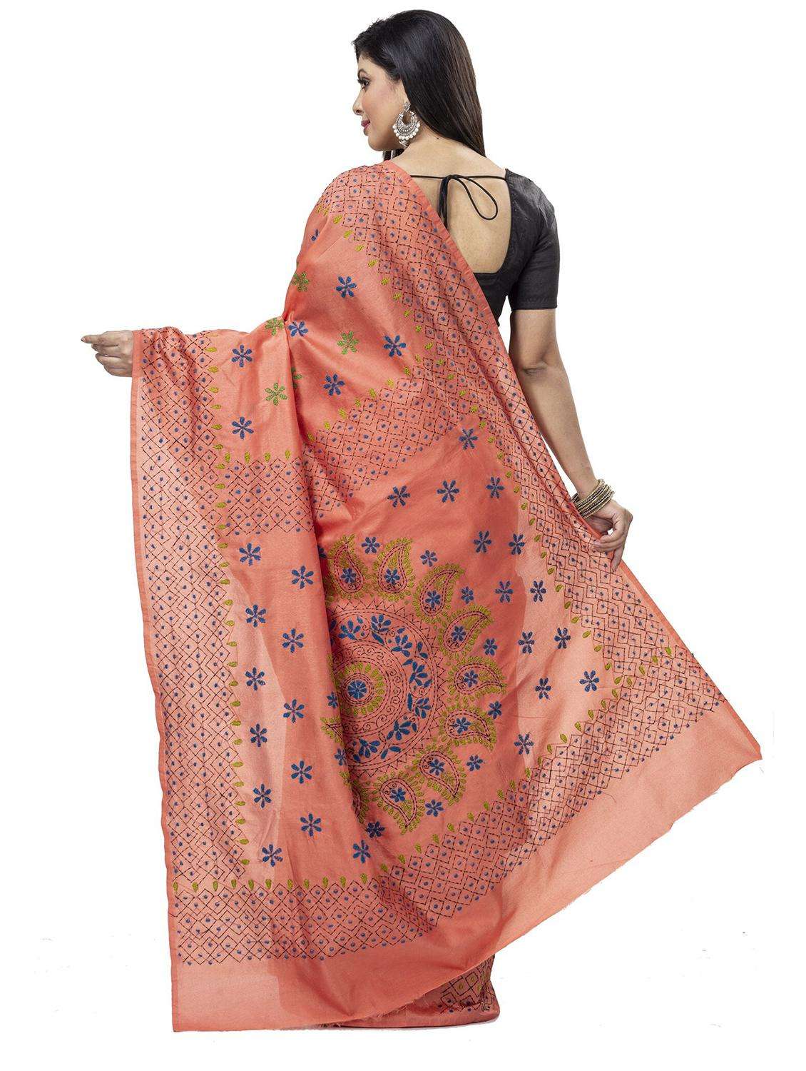 women solid with work handloom saree - 22261343 -  Standard Image - 2