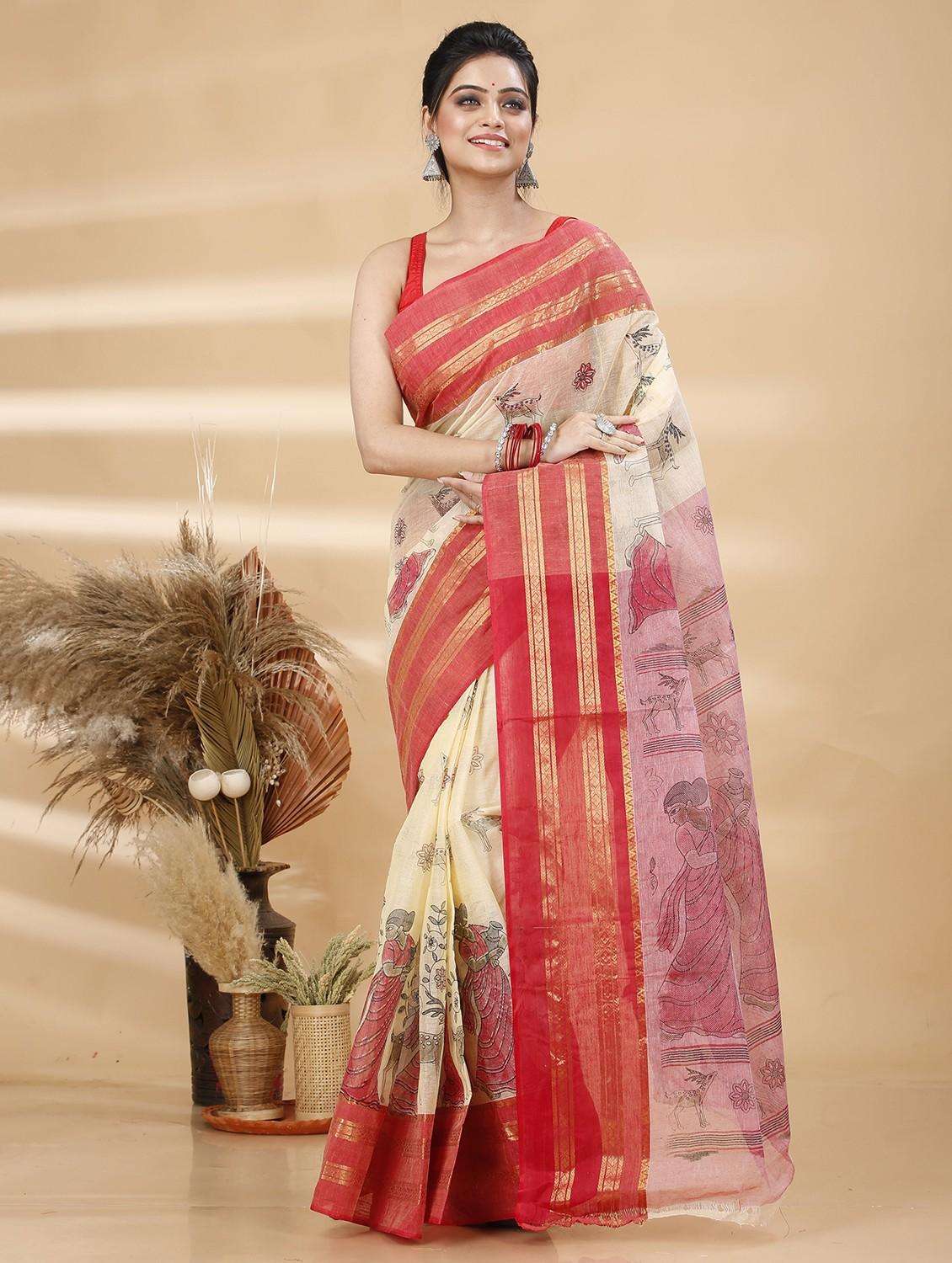 women printed handloom saree - 22261426 -  Standard Image - 2