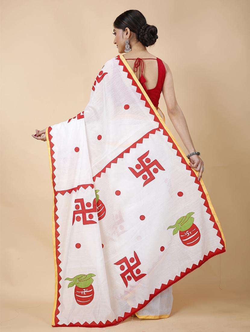 women solid with work handloom saree - 22261492 -  Standard Image - 2