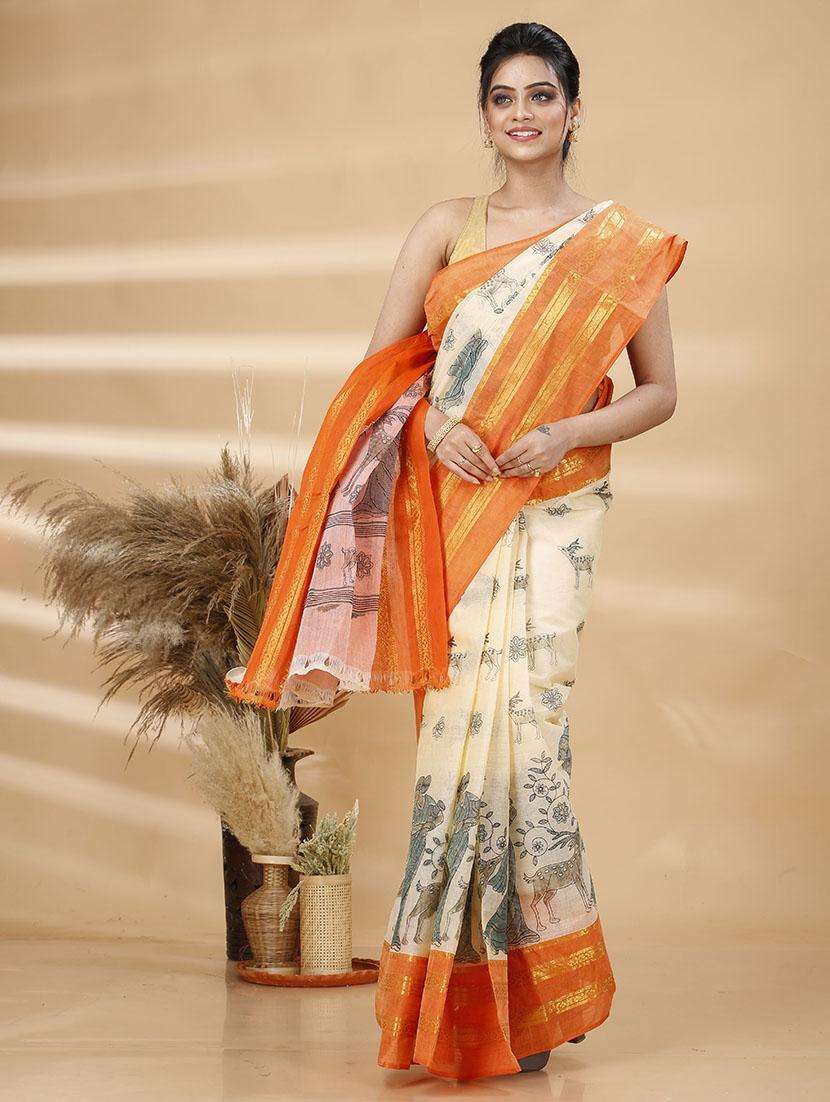 women printed handloom saree - 22261611 -  Standard Image - 2