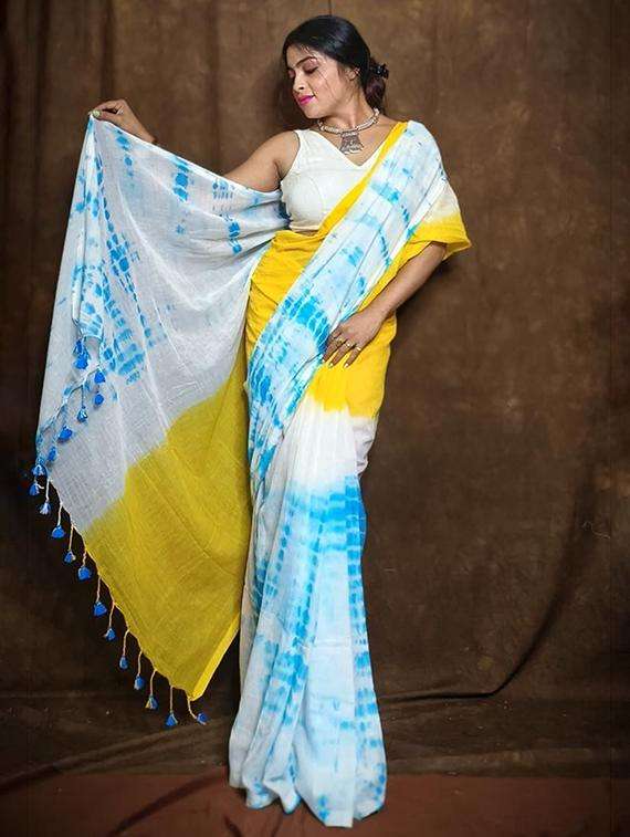 women tie & dye printed handloom saree - 22263096 -  Standard Image - 2