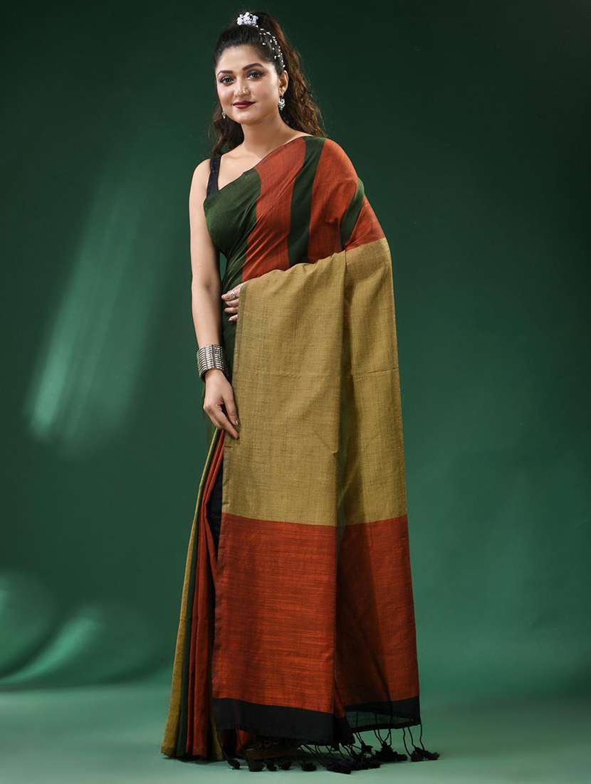 women color block handloom saree - 22263313 -  Standard Image - 2