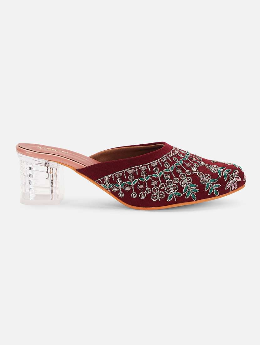 women embroidered block heel mules - 22263415 -  Standard Image - 2