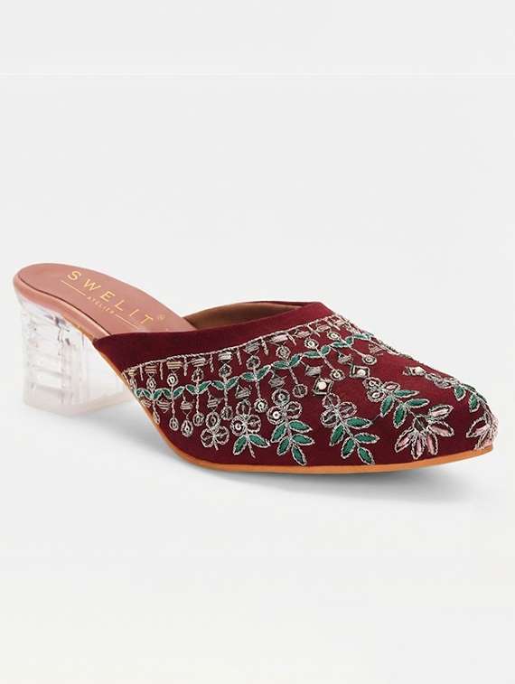 women embroidered block heel mules - 22263415 -  Standard Image - 2