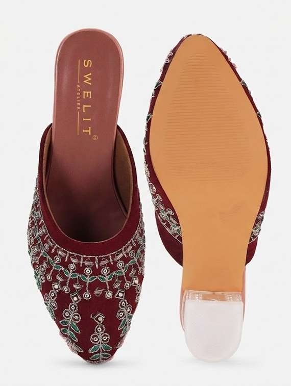 women embroidered block heel mules - 22263415 -  Standard Image - 7