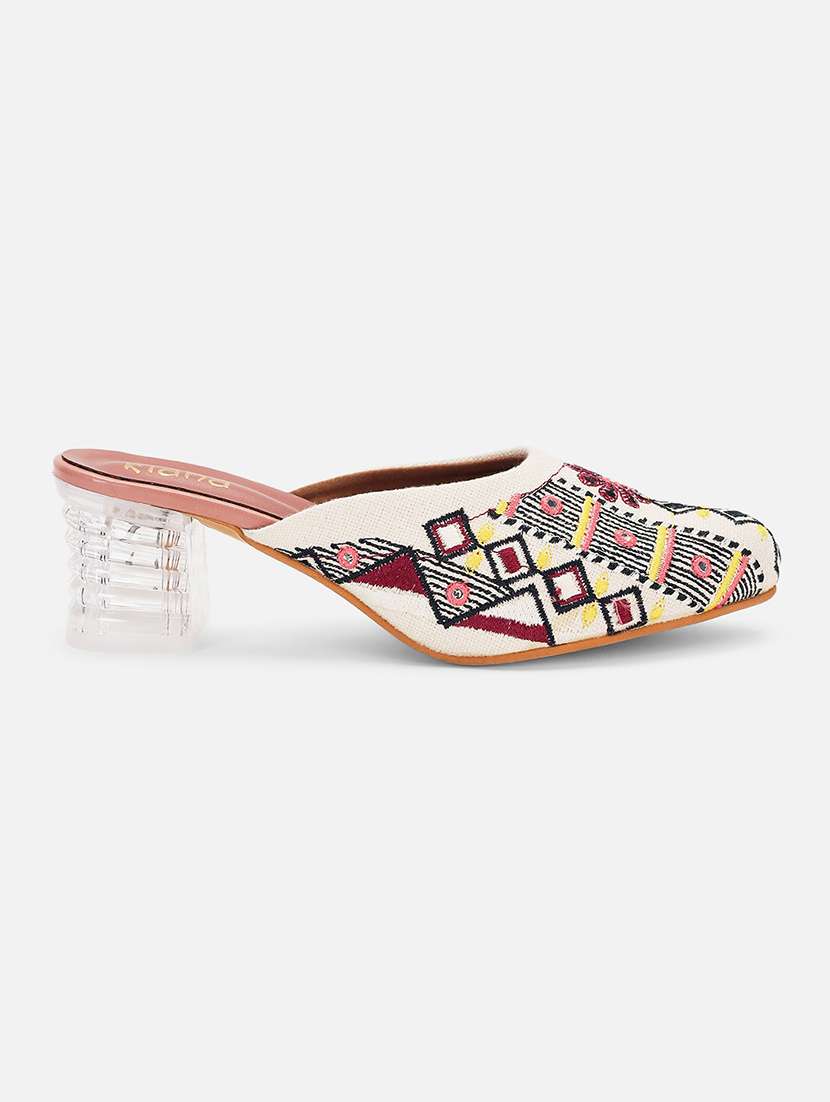 women embroidered block heel mules - 22263416 -  Standard Image - 2