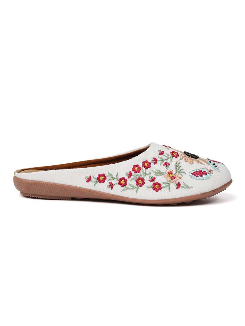 women embroidered flat mules - 22263424 -  Standard Image - 2