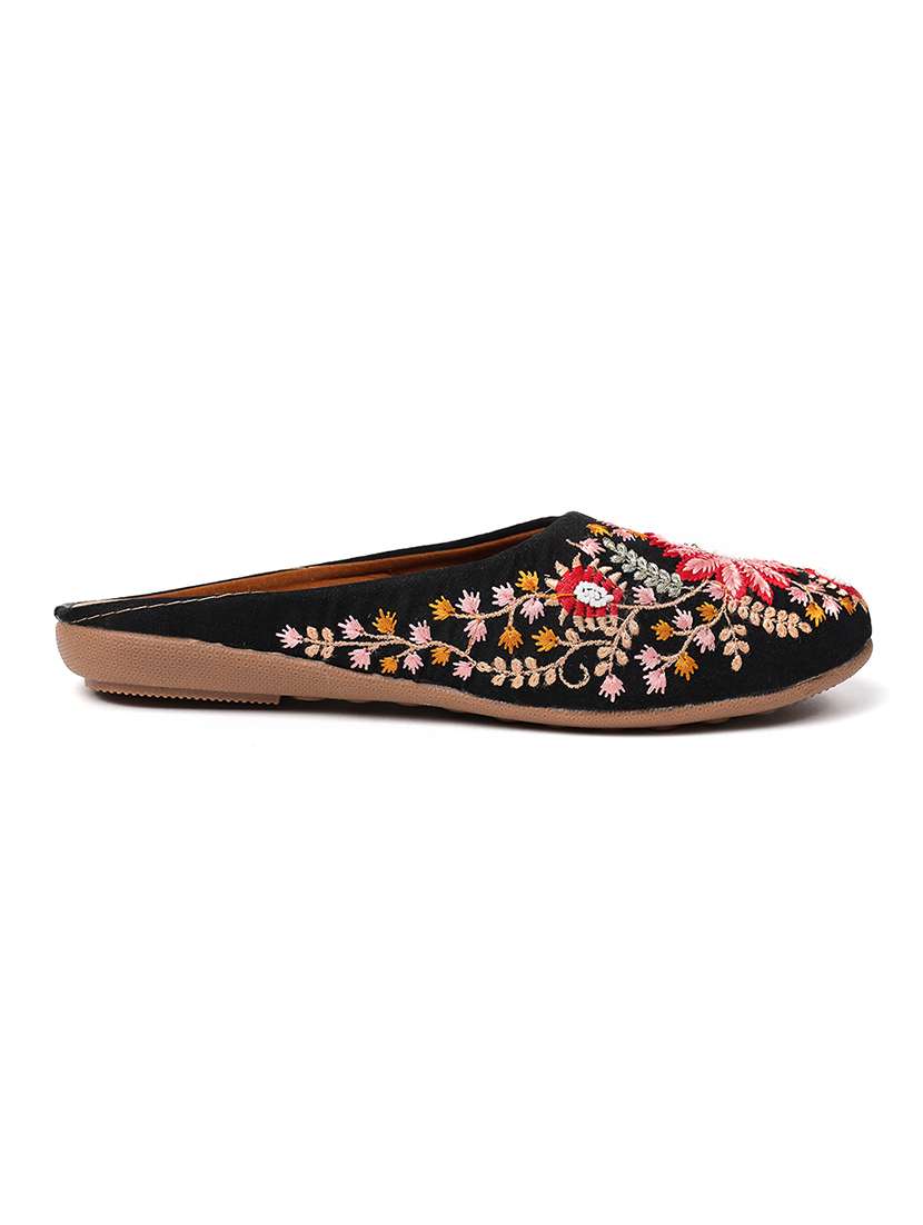 women embroidered flat mules - 22263425 -  Standard Image - 2