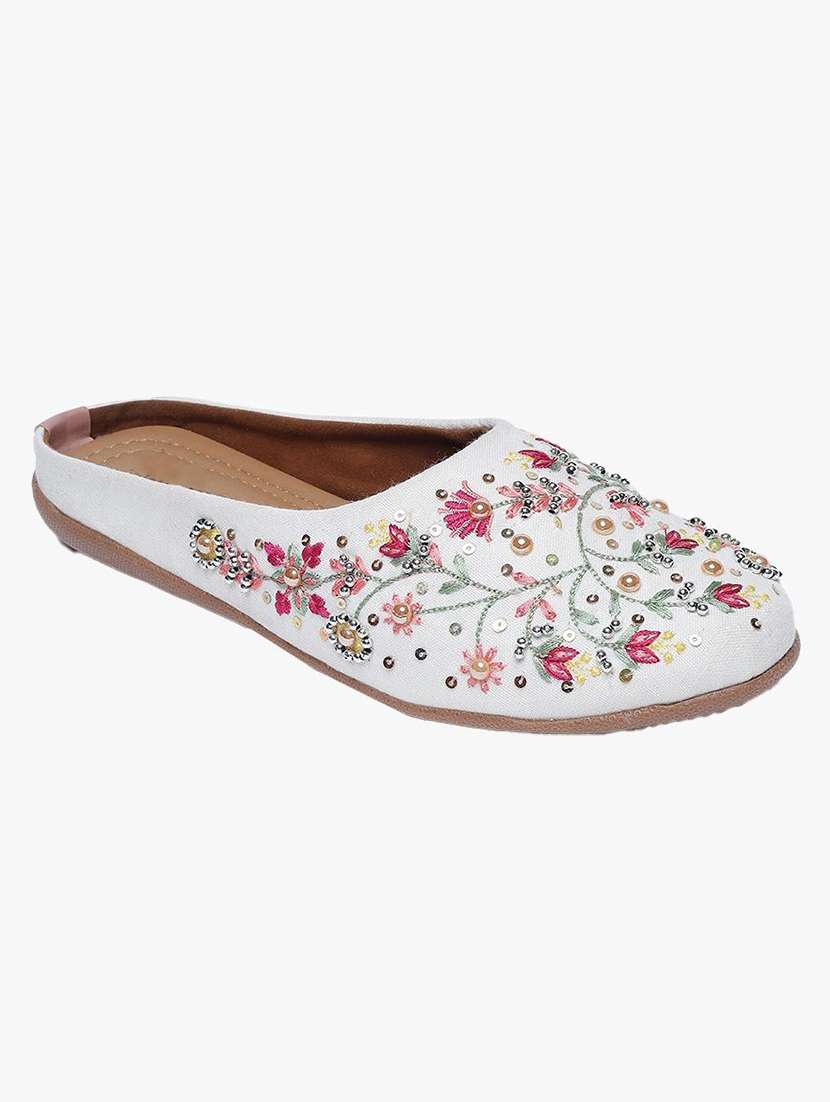 women embroidered flat mules - 22263429 -  Standard Image - 2