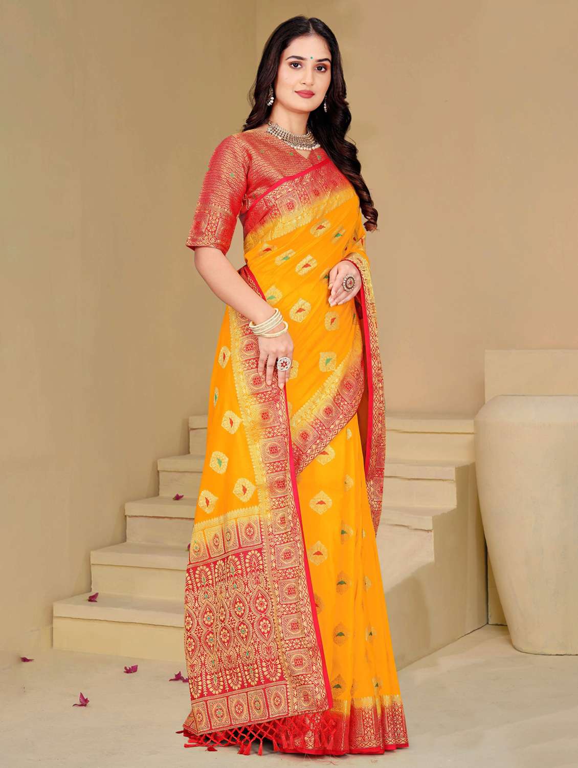 women self design banarasi saree with blouse - 22263449 -  Standard Image - 2