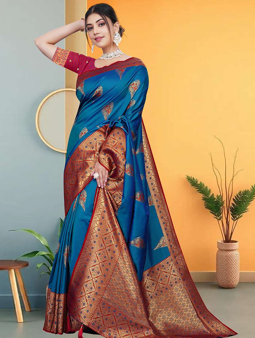 women self design banarasi saree with blouse - 22263453 -  Standard Image - 2