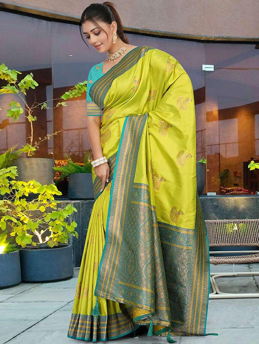 women self design kanjivaram saree with blouse - 22263456 -  Standard Image - 2