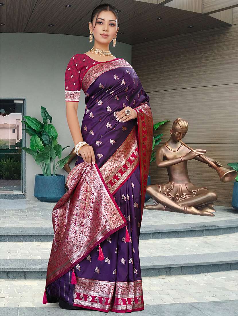 women self design banarasi saree with blouse - 22263459 -  Standard Image - 2