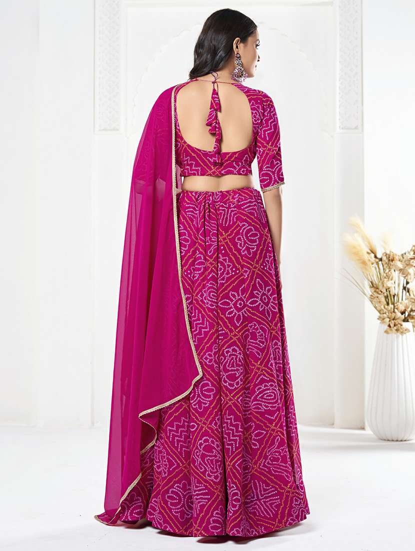 women bandhani semi stitched flared lehenga - 22263480 -  Standard Image - 2