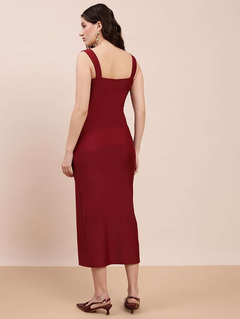 women solid sleeveless bodycon dress - 22263524 -  Standard Image - 2