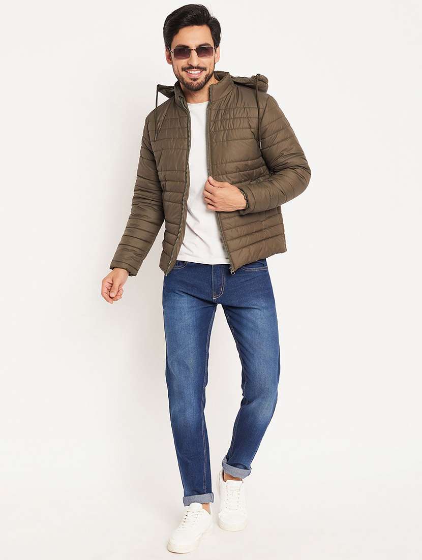 men solid long sleeve hooded puffer jacket - 22263591 -  Standard Image - 2