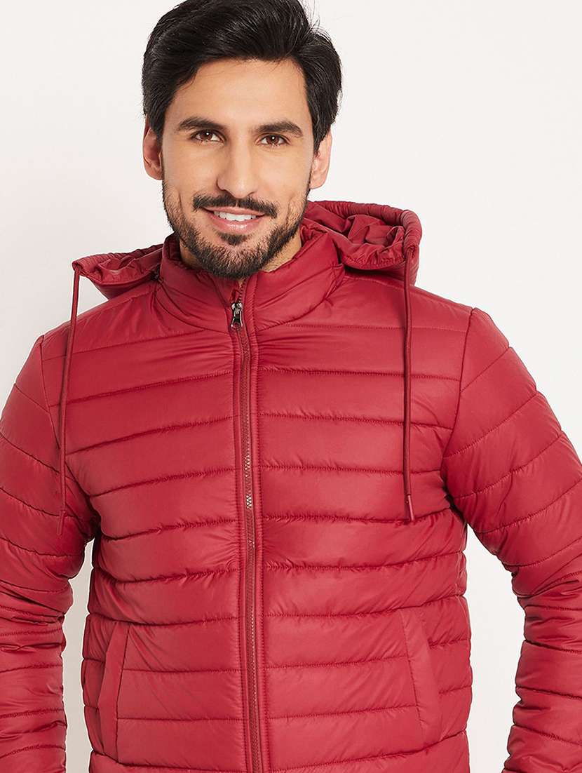 men solid long sleeve hooded puffer jacket - 22263604 -  Standard Image - 2