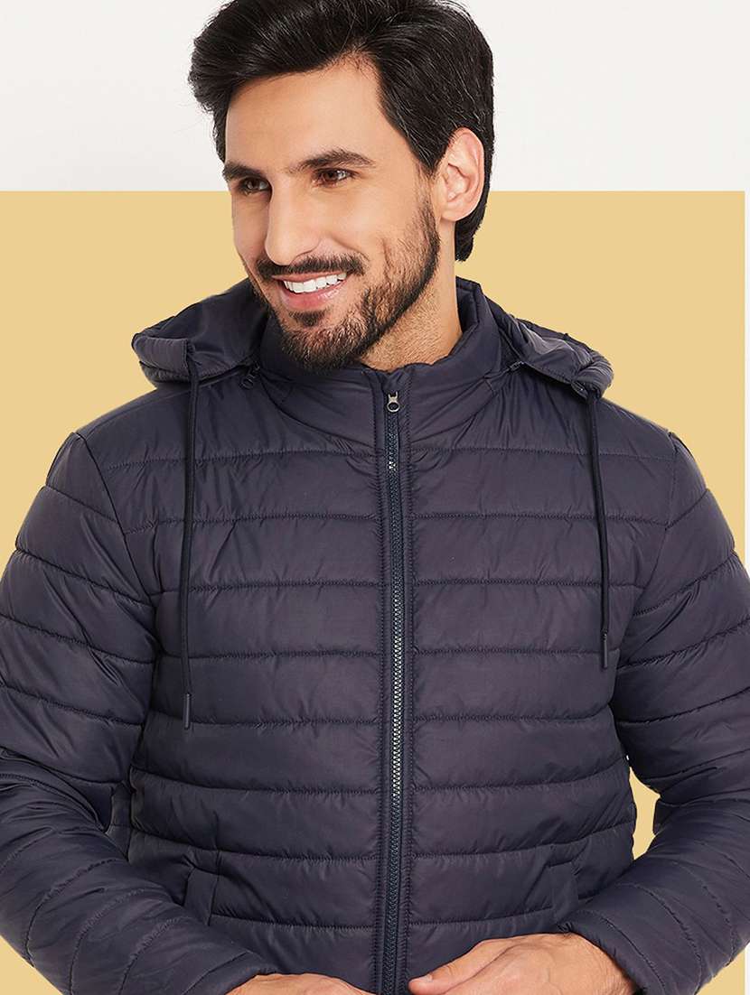 men solid long sleeve puffer jacket - 22263639 -  Standard Image - 2