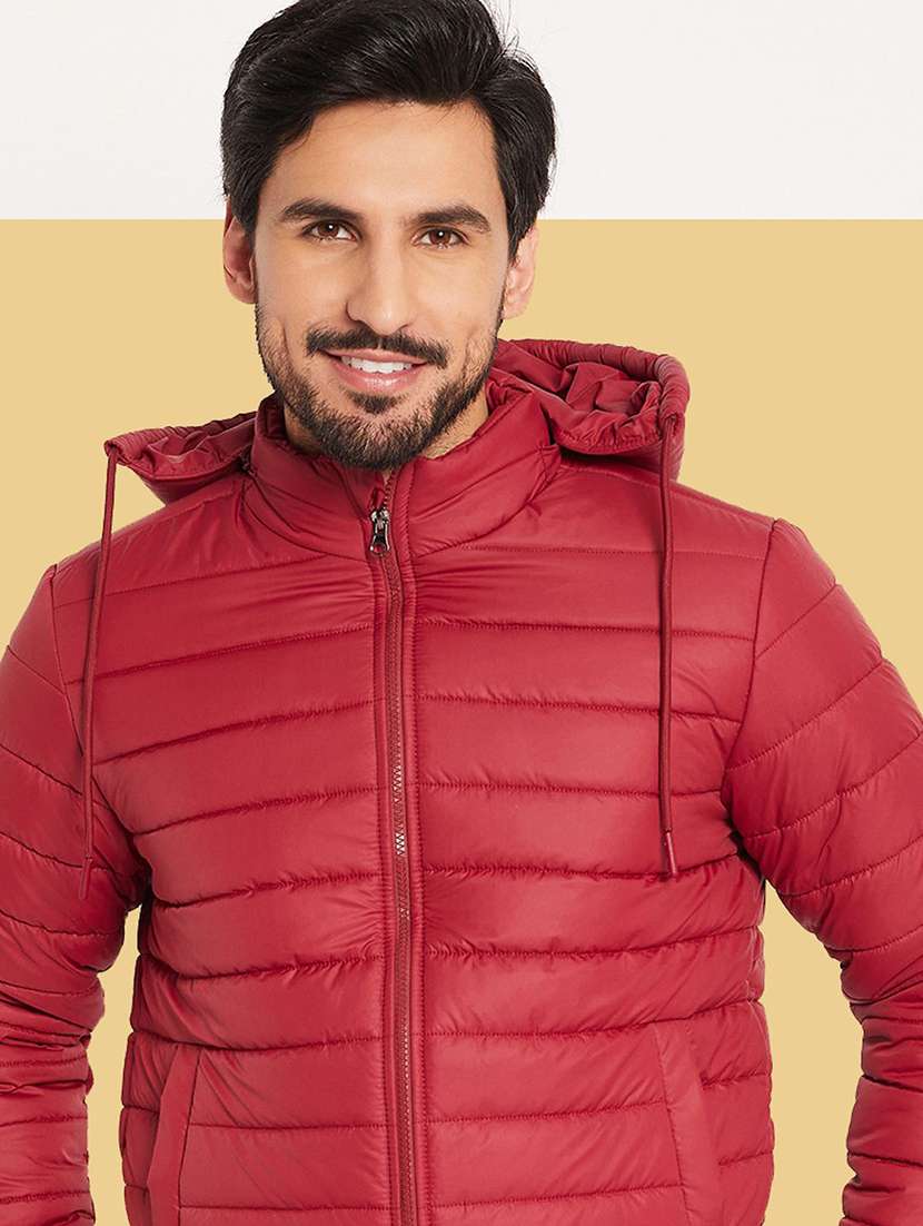 men solid long sleeve puffer jacket - 22263640 -  Standard Image - 2