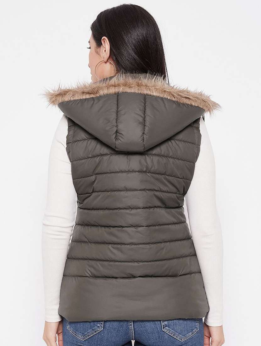 girls sleeveless hooded quilted jacket - 22263651 -  Standard Image - 2