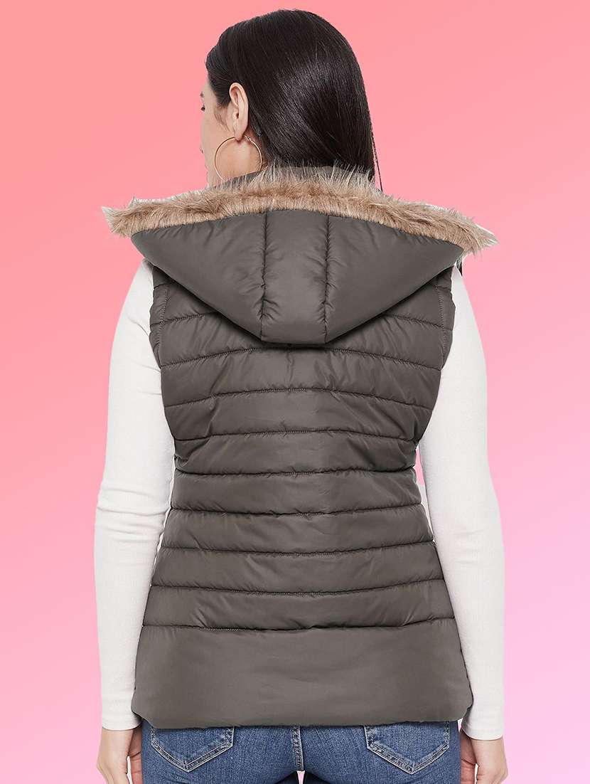 girls sleeveless hooded quilted jacket - 22263660 -  Standard Image - 2