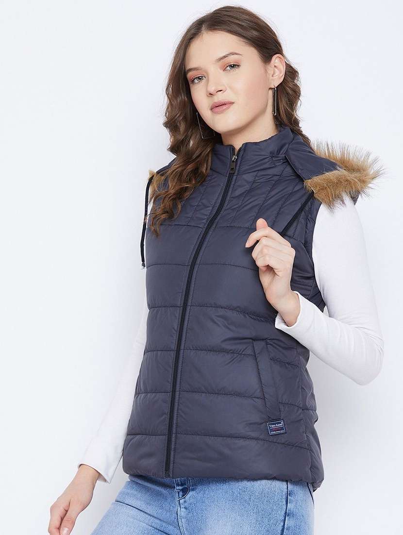girls sleeveless hooded quilted jacket - 22263802 -  Standard Image - 2