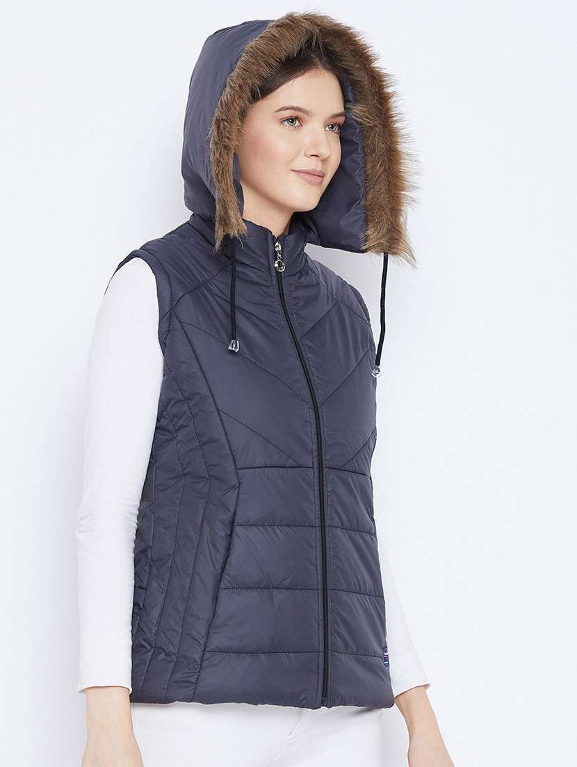 girls sleeveless hooded quilted jacket - 22263806 -  Standard Image - 2