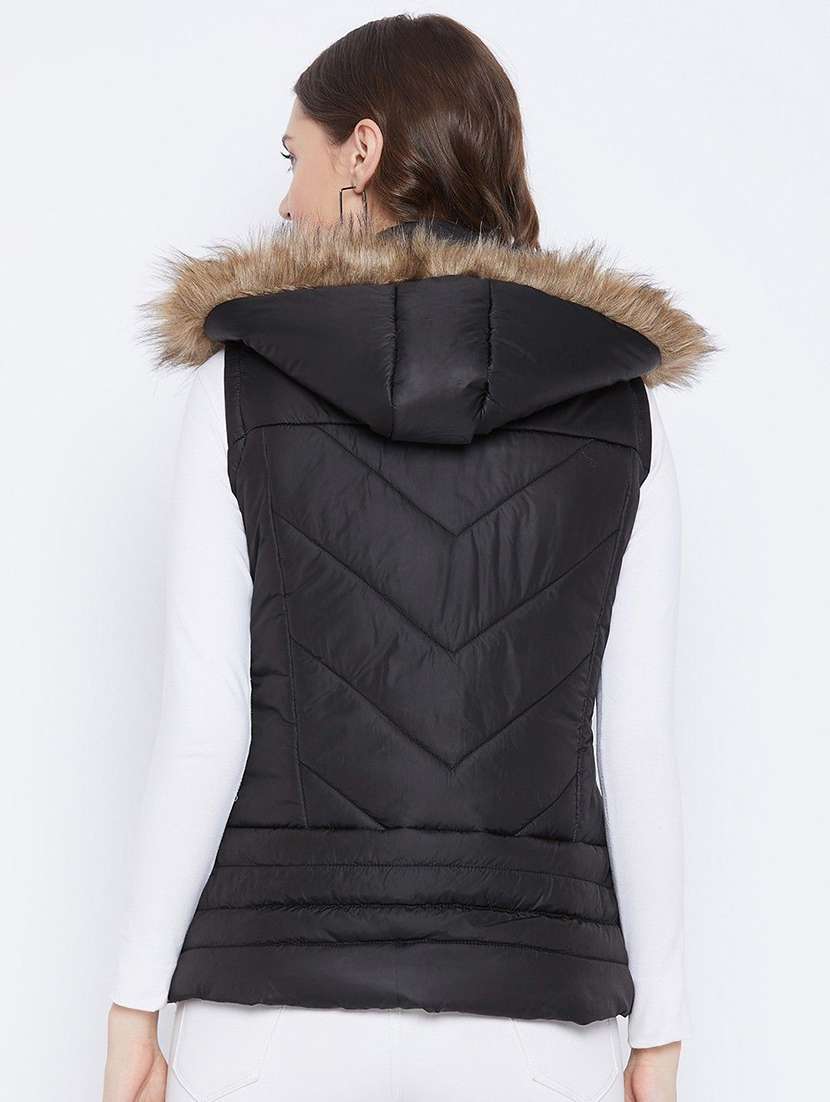 girls sleeveless hooded quilted jacket - 22263808 -  Standard Image - 2