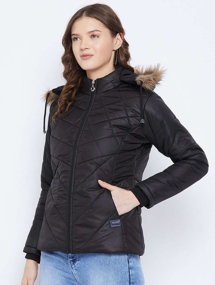 women long sleeve hooded quilted jacket - 22263828 -  Standard Image - 2